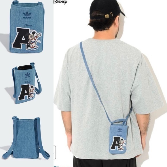 Disney Accessories - 🐭Host Pick🐭 Adidas X Disney Mickey Mouse Denim Crossbody Phone Pouch
